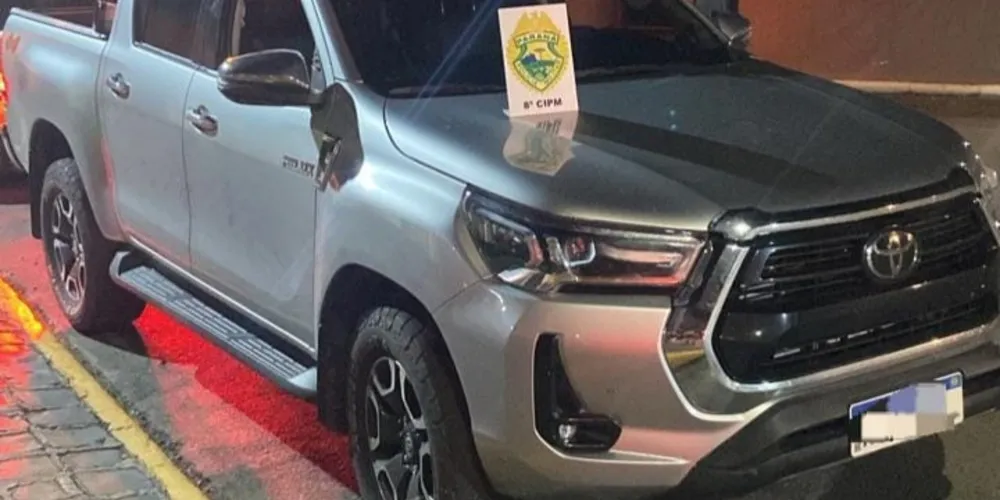 Caminhonete estava com placas clonadas