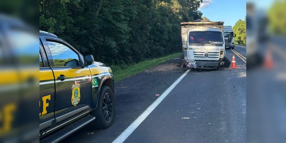 Condutor do caminhão não se feriu