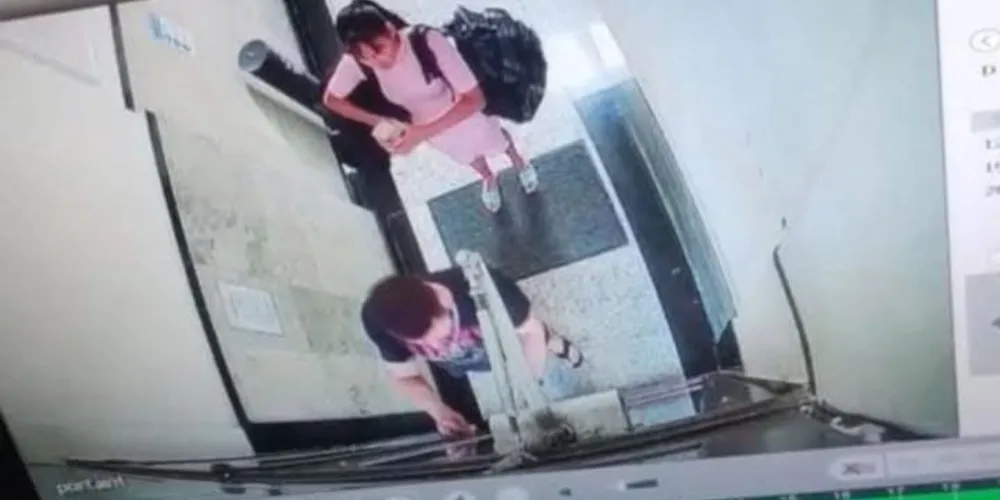 Registro da câmera de segurança do prédio