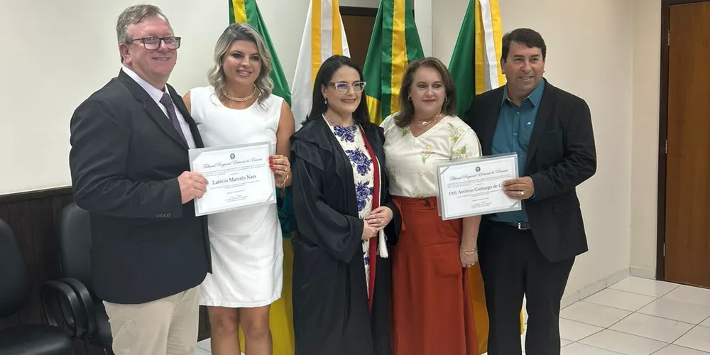 A cerimônia de diplomação de Orli de Cristo (PL) e do vice Marcelo Nass (PL) foi realizada no Fórum Regional de Ipiranga