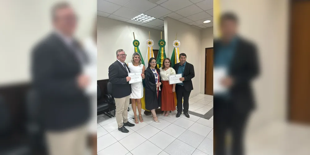 A cerimônia de diplomação de Orli de Cristo (PL) e do vice Marcelo Nass (PL) foi realizada no Fórum Regional de Ipiranga