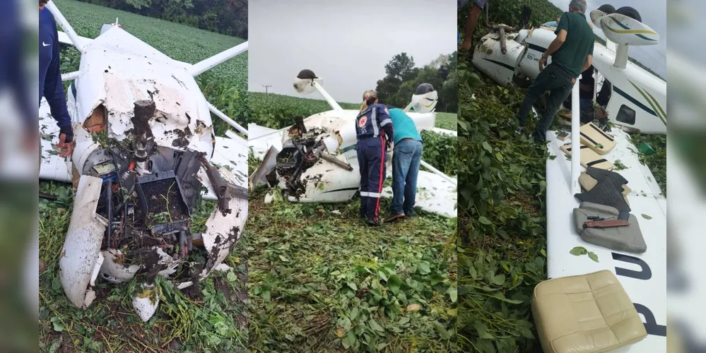 Pouso de emergência aconteceu em uma plantação de soja