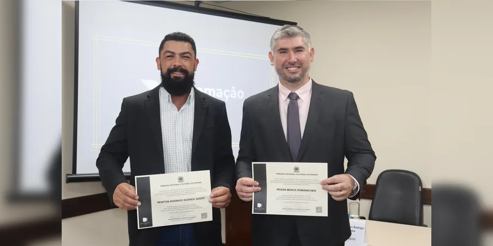 Renan Romanichen (PSD) e seu vice Newtton Rodrigo (PSD) foram diplomados pelo TRE-PR