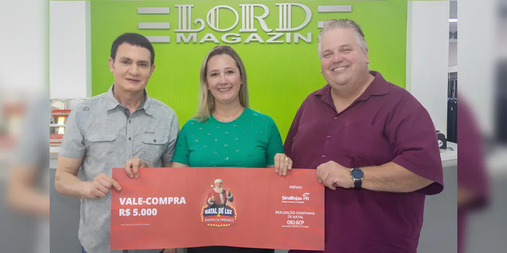 Ganhadora do prêmio de R4 5 mil foi Keli Pan, que fez compras na Lord Magazin