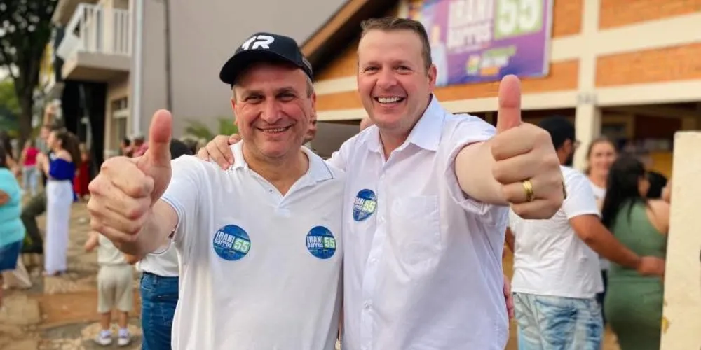 O prefeito Irani Barros e o vice Potinho comemoram resultados no avanço de Arapoti