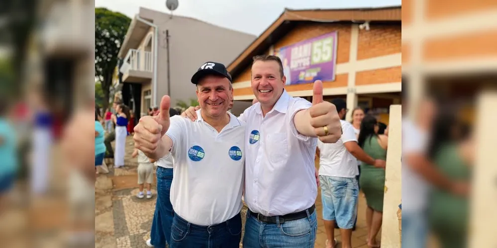 O prefeito Irani Barros e o vice Potinho comemoram resultados no avanço de Arapoti