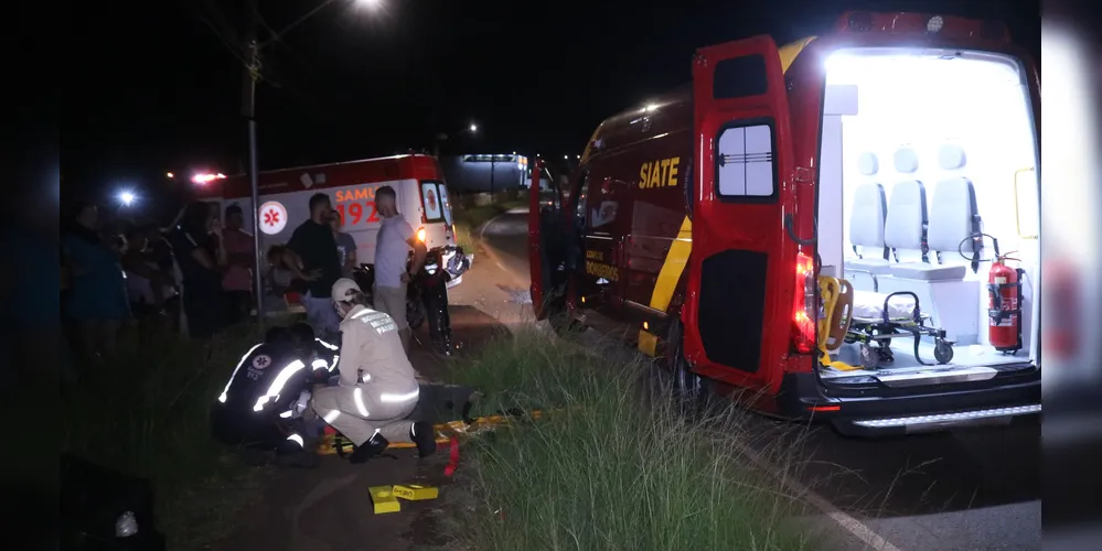 Piloto da motocicleta teve um corte contuso e uma fratura em uma das pernas