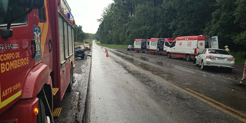 Sete pessoas ficaram feridas no acidente que aconteceu nesse domingo (19), em Telêmaco Borba, nos Campos Gerais