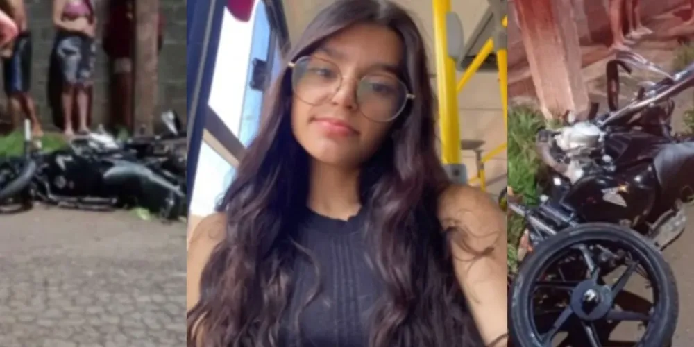 Rafaela Santos, 17 anos, estava na garupa da moto conduzida por seu pai, quando eles foram atingidos pelo utilitário conduzido por um menor de 12 anos de idade