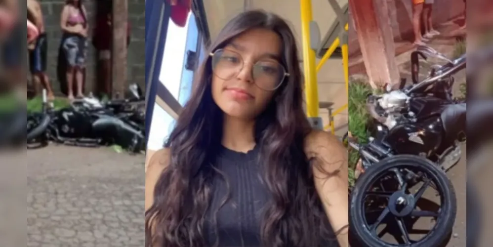 Rafaela Santos, 17 anos, estava na garupa da moto conduzida por seu pai, quando eles foram atingidos pelo utilitário conduzido por um menor de 12 anos de idade