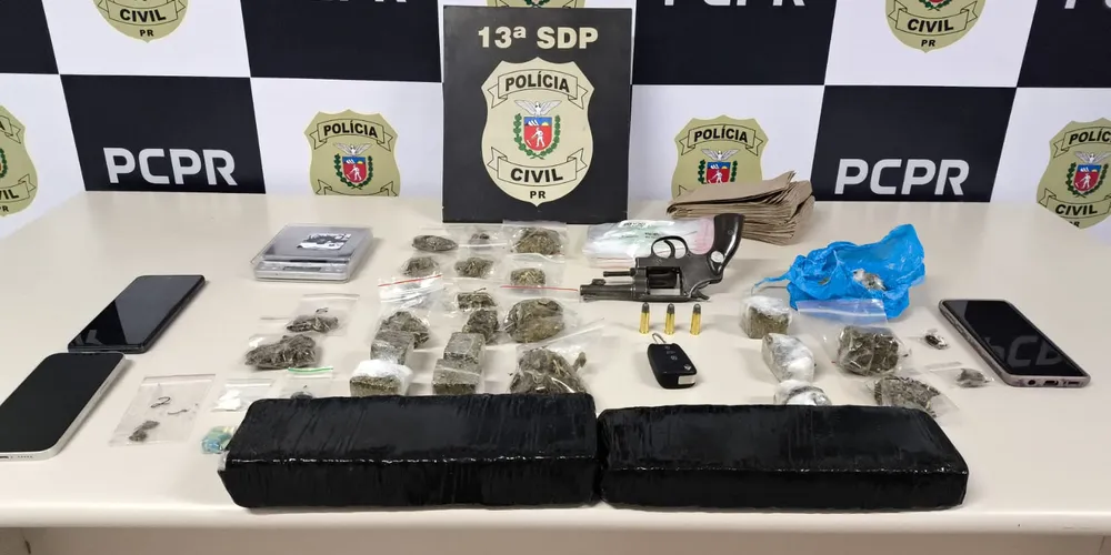 Drogas e arma de fogo apreendidas em ação do Setor Operacional