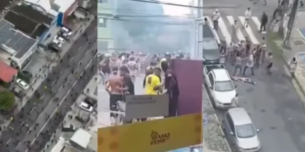 Diversos vídeos publicados nas redes sociais mostram cenas de extrema violência.