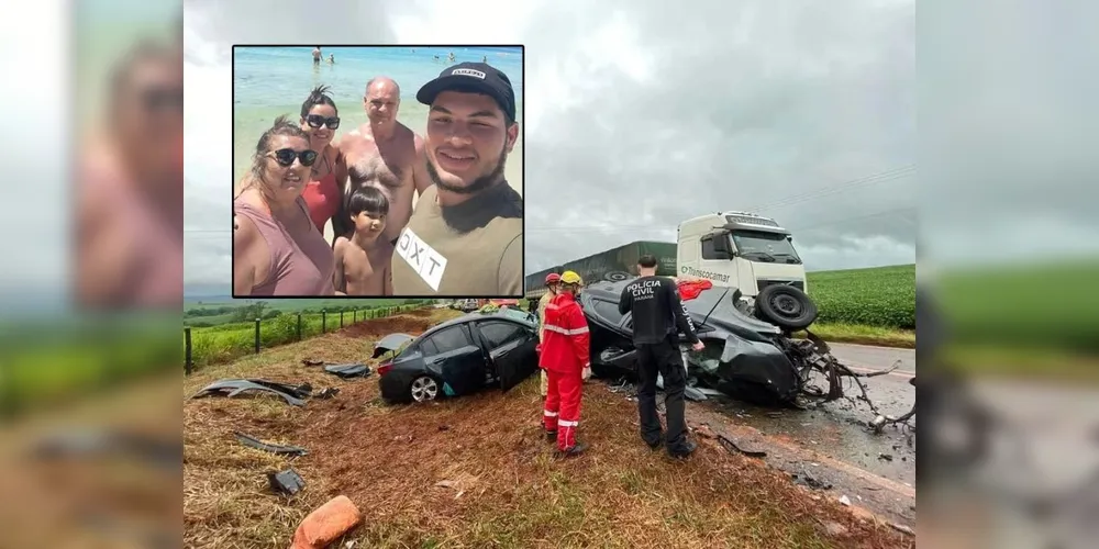 A família estava voltando de uma viagem quando o veículo em que estavam se envolveu em uma colisão frontal com outro carro