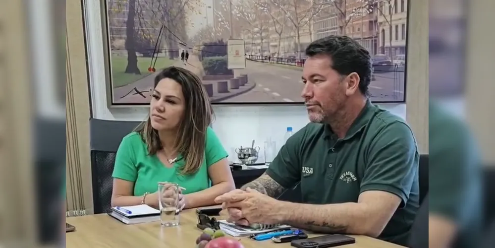 Reunião teve a presença de Dayane Sovinski (PSD), junto do secretário de Desenvolvimento rural e urbano Sandro Marcio