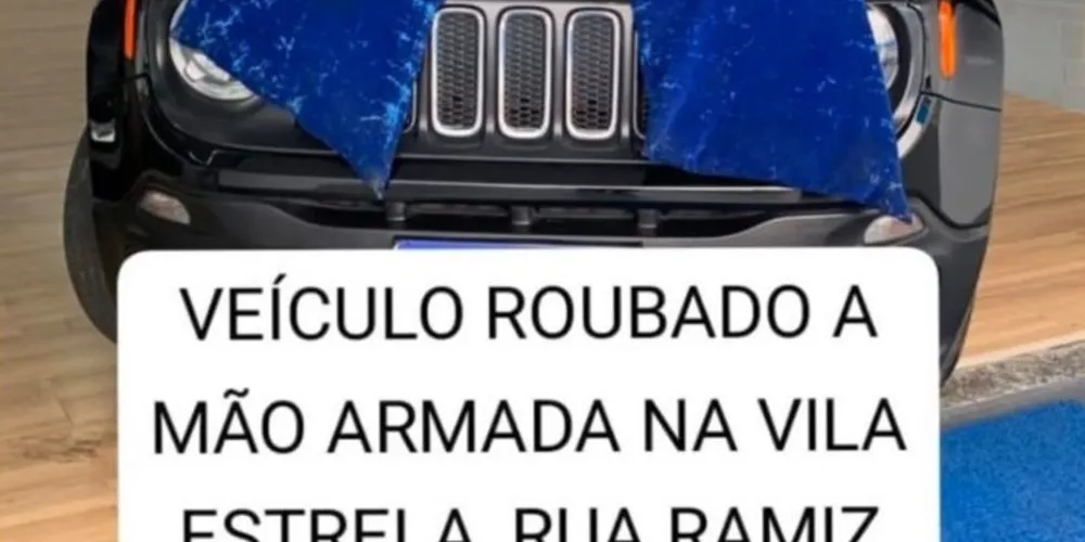 Carro foi roubado na tarde dessa terça-feira (14), em Oficinas