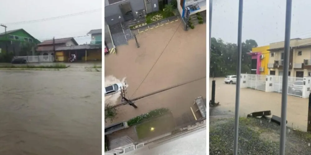 Vários pontos da cidade foram alagados por causa da chuva
