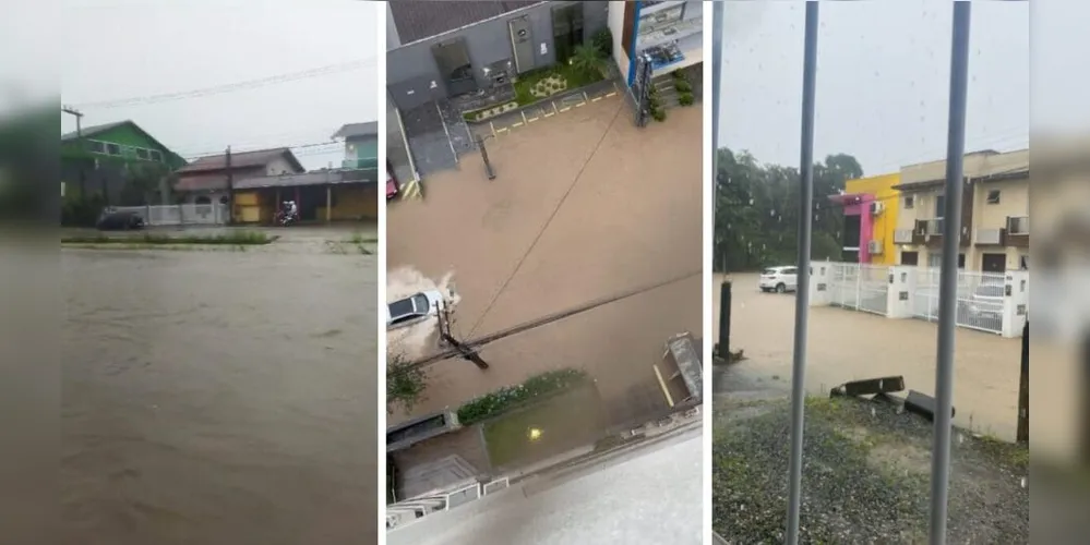 Vários pontos da cidade foram alagados por causa da chuva