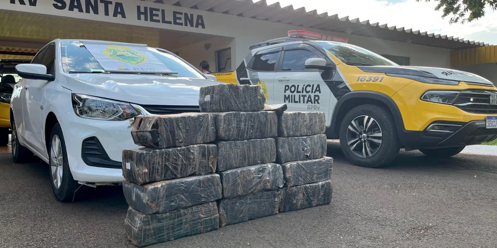 PM apreende 200 quilos de maconha após perseguição em Diamante do Oeste