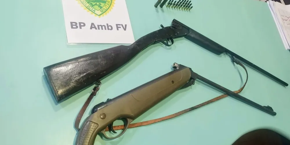 Polícia Ambiental apreende armas e redes em Ortigueira
