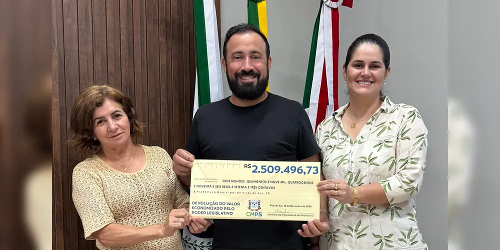 O prefeito Henrique Carneiro, ao receber o cheque simbólico, agradeceu à Câmara e reafirmou o compromisso de aplicar os recursos de forma estratégica