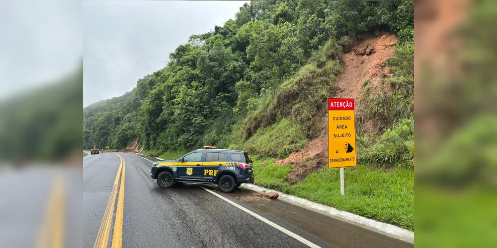 Trecho da BR-277 na Serra da Esperança segue interditada