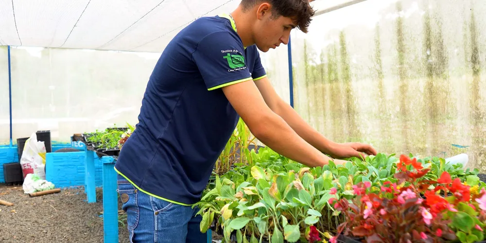 Vinicius Stukowski Camargo, de 17 anos, estuda técnico em Agropecuária no Centro Estadual de Educação Profissional Agrícola de São Mateus do Sul