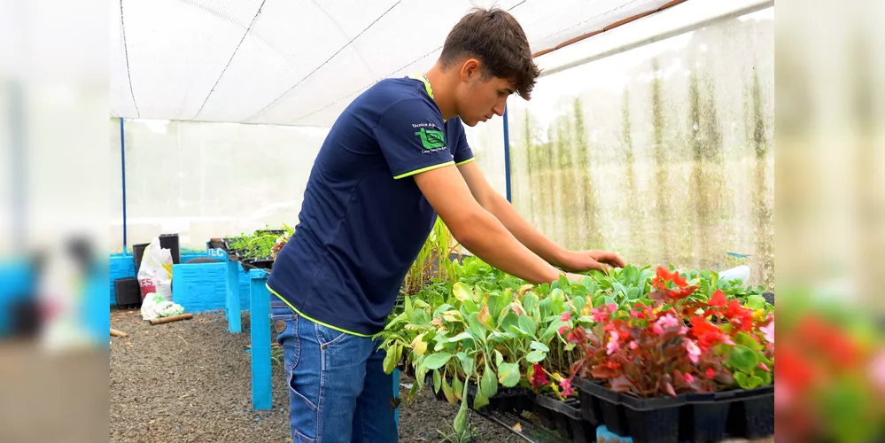 Vinicius Stukowski Camargo, de 17 anos, estuda técnico em Agropecuária no Centro Estadual de Educação Profissional Agrícola de São Mateus do Sul