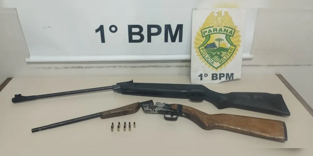 Armas encontradas na casa do suposto agressor foram encaminhadas para a Delegacia de Polícia Civil