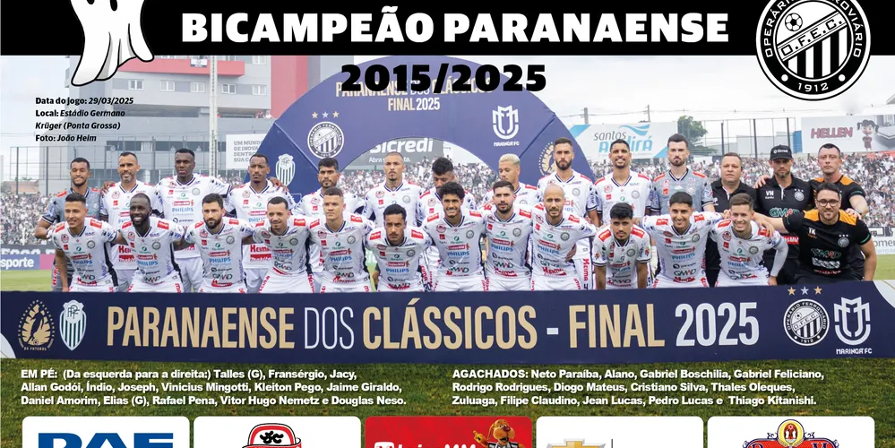 Pôster especial do bi campeonato do Operário Ferroviário