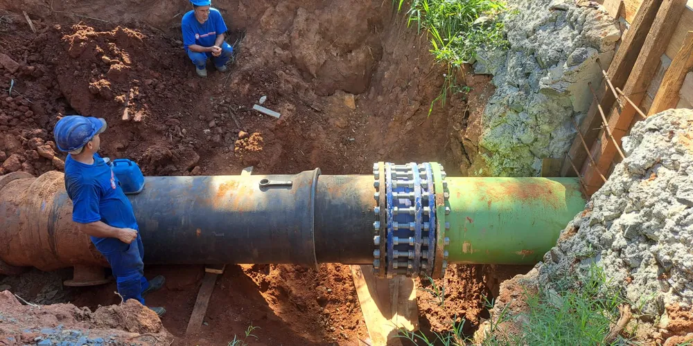 Obras da Sanepar para melhoria e ampliação do sistema de abastecimento em Ponta Grossa seguem ininterruptas
