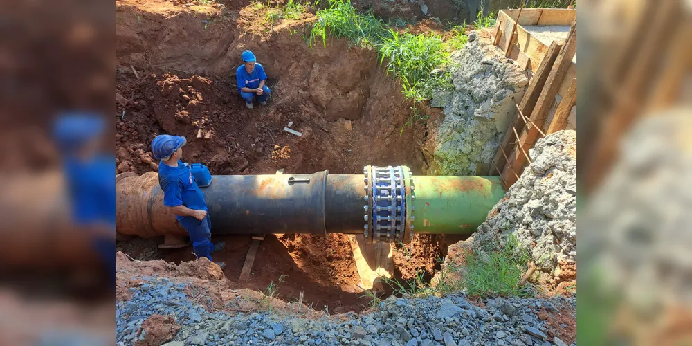 Obras da Sanepar para melhoria e ampliação do sistema de abastecimento em Ponta Grossa seguem ininterruptas