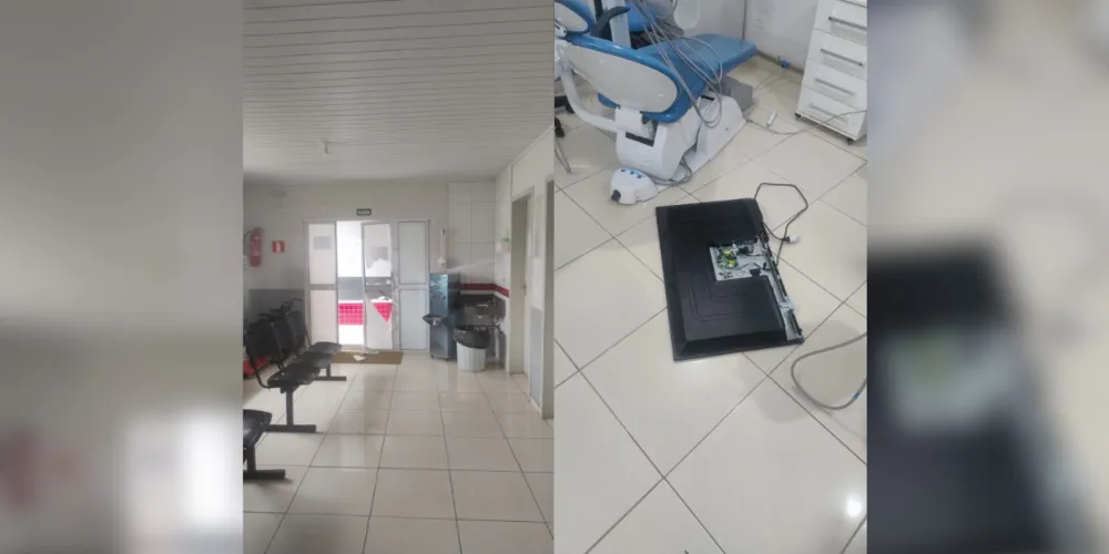 Alguns objetos, como a TV do local, acabaram danificados