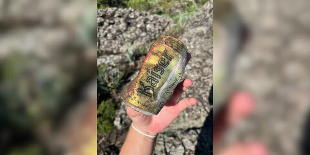 A lata foi encontrada no Parque de Vila Velha, e data de 1994