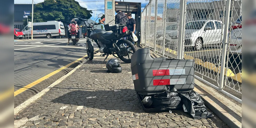 'Bag' da motocicleta ficou danificado