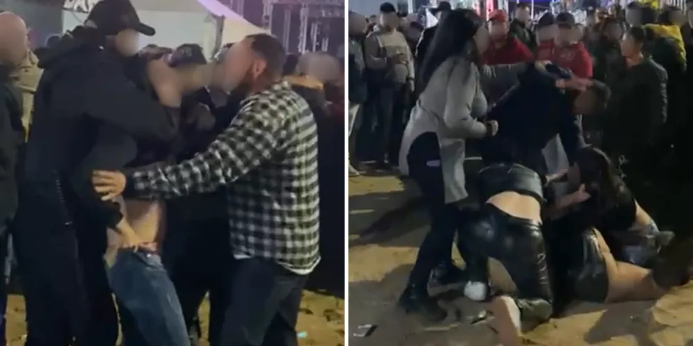 Pessoas se aproximaram para tentar encerrar a confusão