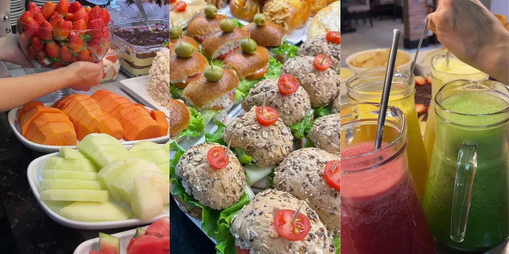 Destaques são as frutas frescas, sucos naturais e alternativas leves