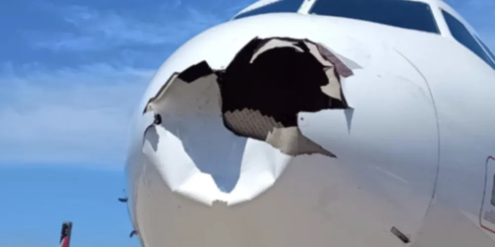 Avião da Latam que colidiu frontalmente com pássaro no Rio e voo foi cancelado