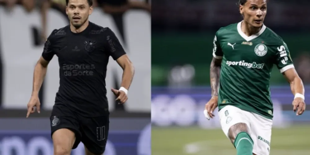 Ángel Romero, do Corinthians e Richard Ríos, do Palmeiras