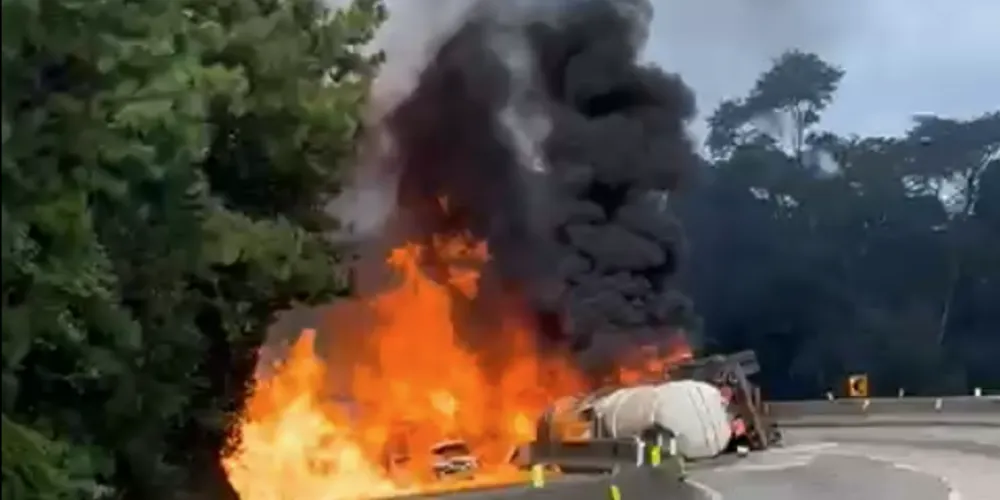 Acidente aconteceu no início da tarde desse domingo, em Santa Catarina