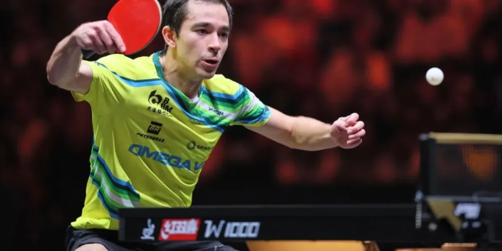 Hugo Calderano na Copa do Mundo de tênis de mesa