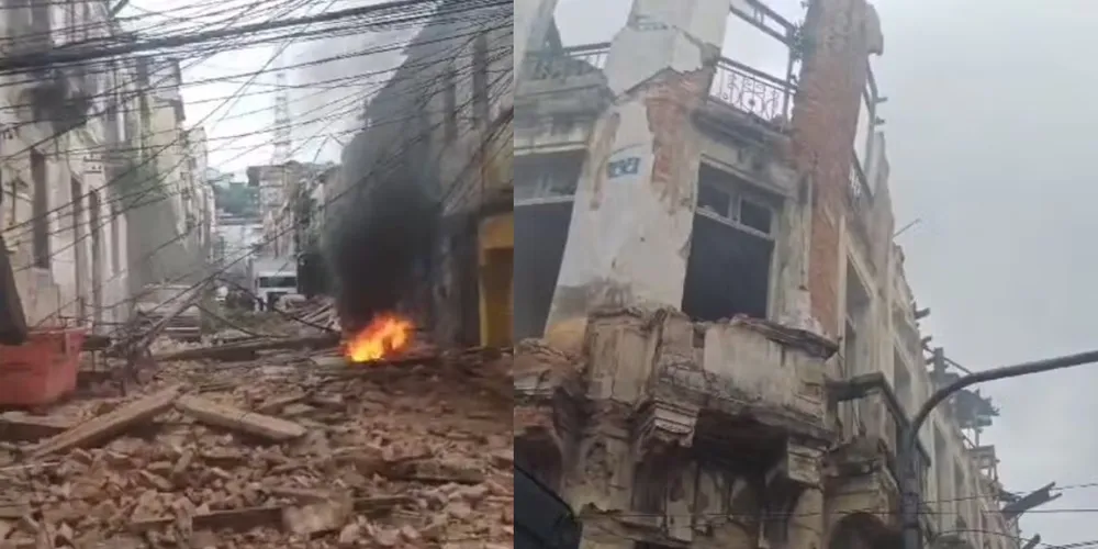 Região do desabamento fica próxima à Central do Brasil