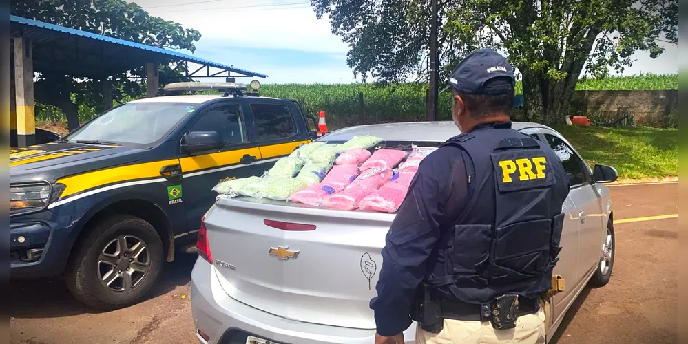 Droga psicoativa foi apreendida na BR-277 e totalizou 19 quilos