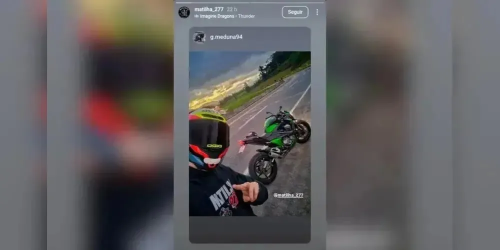 A foto tirada por Gustavo abtes de falecer