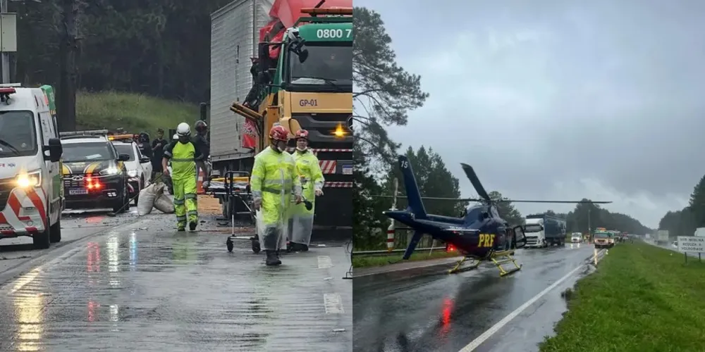 A PRF utilizou um helicóptero para socorrer o homem