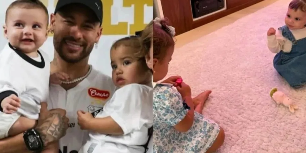 Neymar postou uma foto com suas filhas