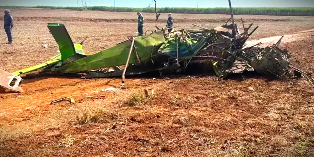 Nave caiu em Guaíra, a 433 quilômetros de São Paulo