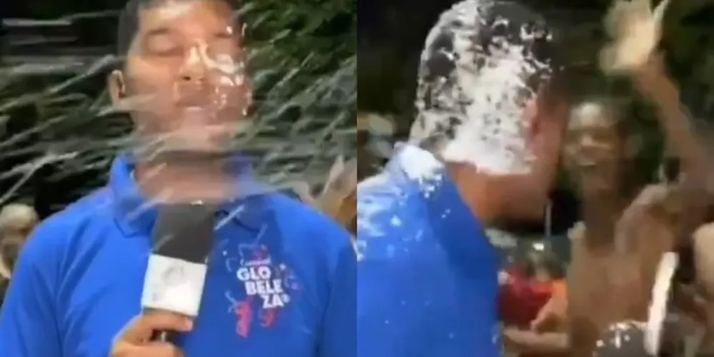Repórter sendo assaltado ao vivo