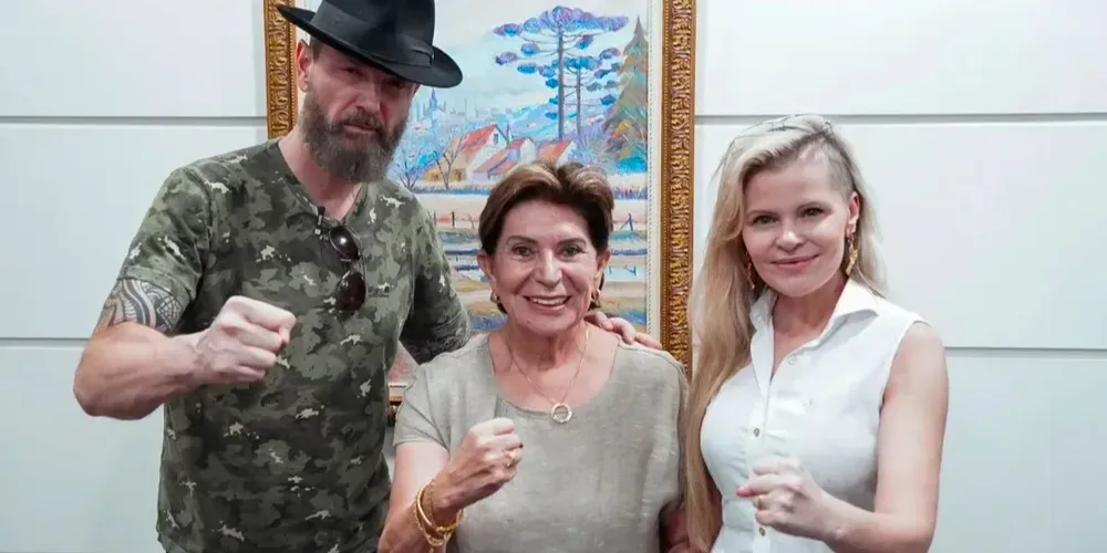 Tito Barichello, Elizabeth Schmidt e vereadora de Curitiba, delegada Tathiana Guzella, se reuniram no Palácio da Ronda