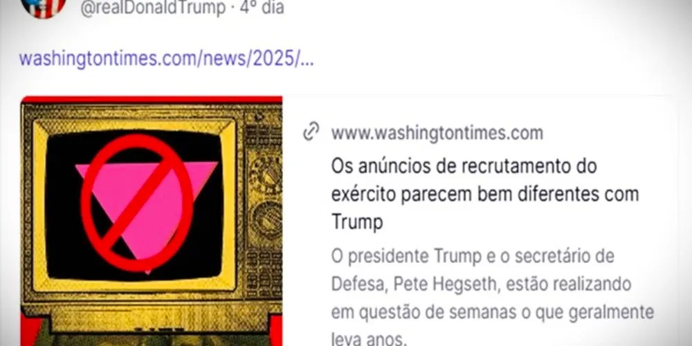 Publicação foi realizada na rede social Truth Social