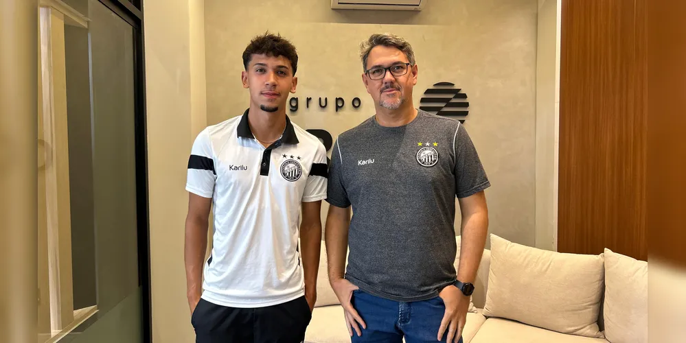 Jhow Torres e Jorge Ferreira, atacante e treinador do Operário sub-20